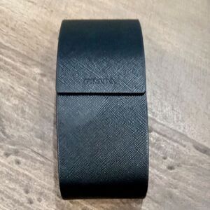 Prada Hard Sided Flip Eyeglass Case NWOT. Black eather exterior, velvet interior